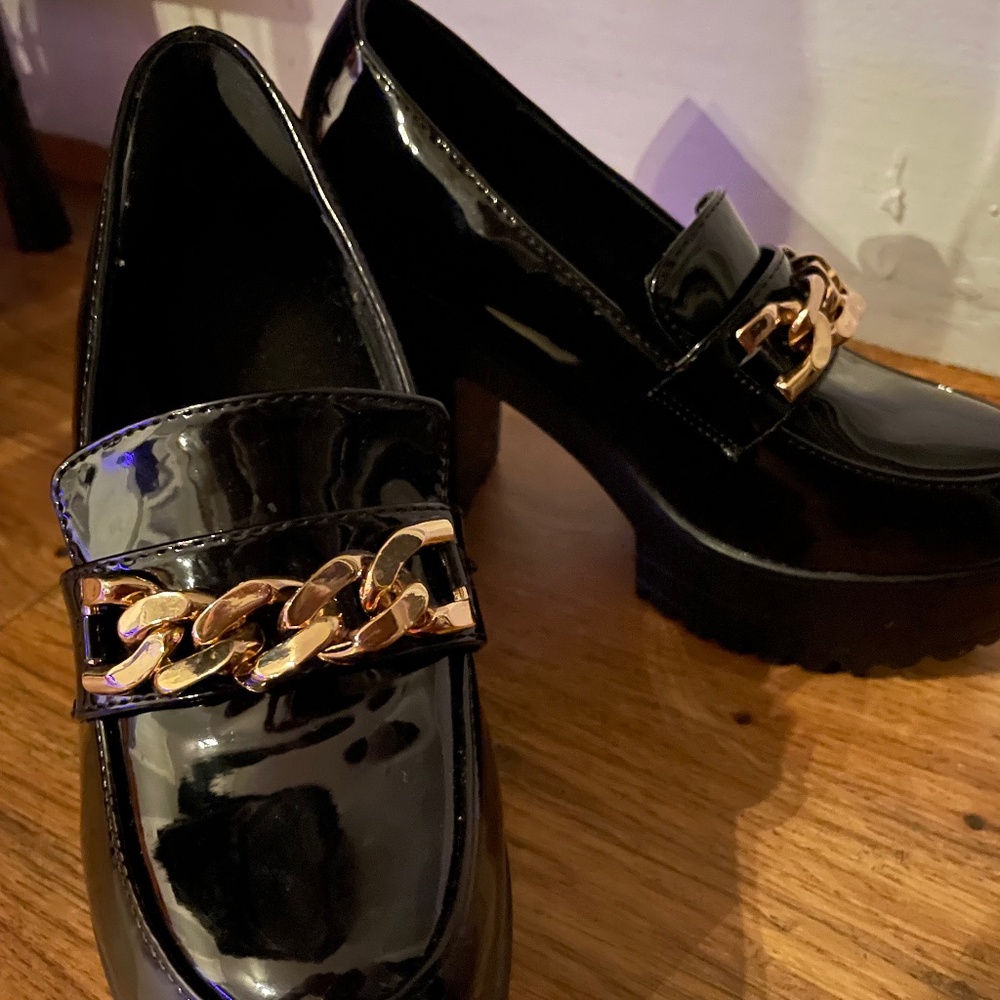 SHEIN Dressy Black Platform Mules